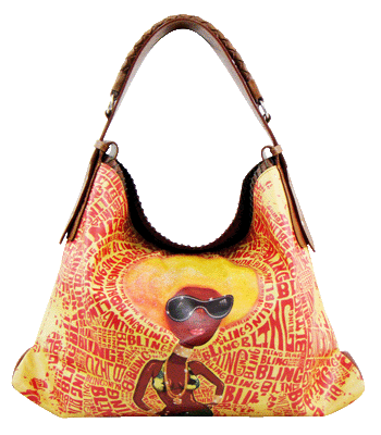 Toni Bling Red illustrated bag